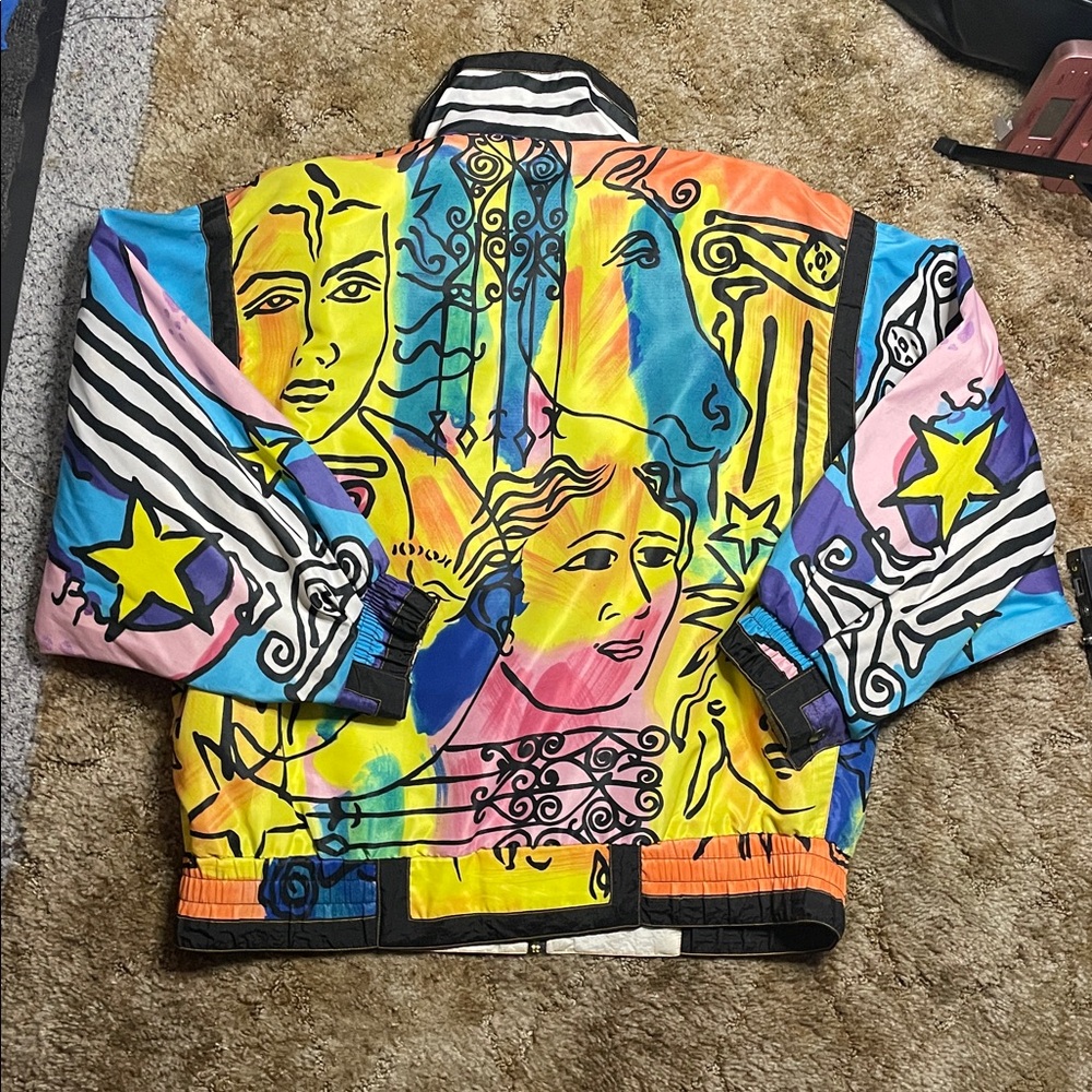Vintage Picasso style art‎ all over print jacket size large - Picture 8 of 9